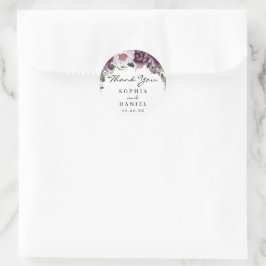 Adesivo Plum Peonies Weding Favor Sticker