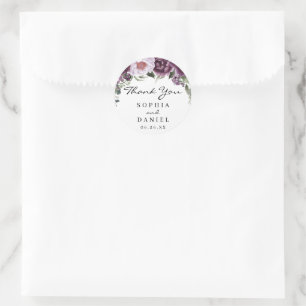 Adesivo Plum Peonies Weding Favor Sticker