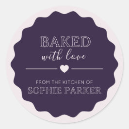 Adesivo Plum Purple Simple Baked With Love Scallop Sticker