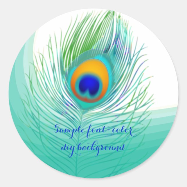 Adesivo Pluma de pavão PixDezine (Frente)