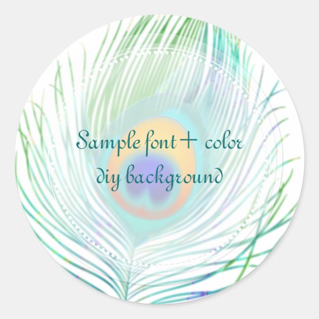 Adesivo Pluma de pavão PixDezine (Frente)