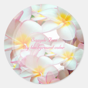 Adesivo Plumeria rosa PixDezine/cor de fundo DIY
