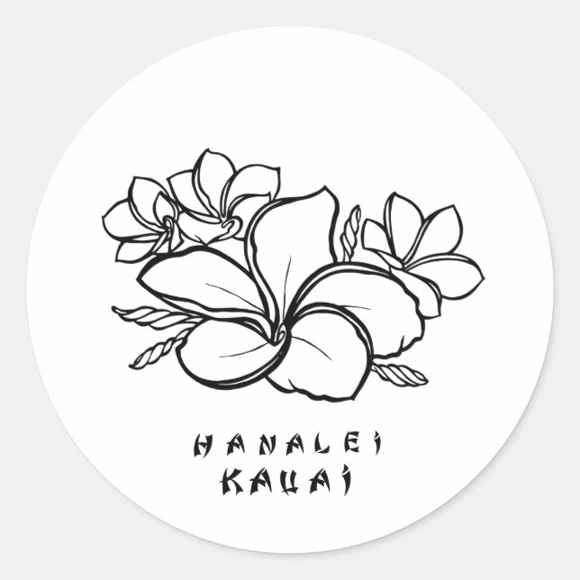 Adesivo Plumeria Stickers Hanalei, Kauai (Frente)