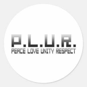 Adesivo PLUR - Respeito da unidade do amor da paz
