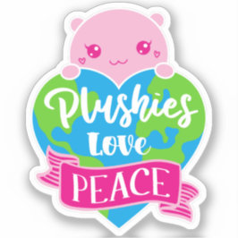 Adesivo Plushies Love Peace | Terra do Coração de Kawaii C