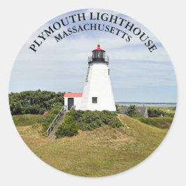Adesivo Plymouth Lighthouse, Massachusetts Round Stickers