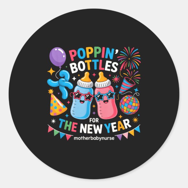 Adesivo Pn Bottles For The New Year Mother Baby Nurse  (Frente)