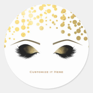 Adesivo Pó Confete Pontos Dourado Maquiagem Cílios Glamour