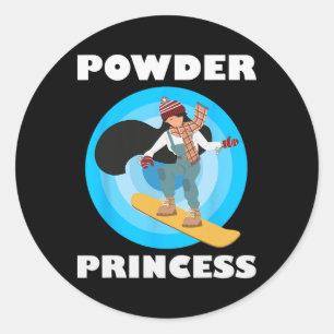 Adesivo Pó de Snowboard Princesa Engraçada Moças de Snowbo