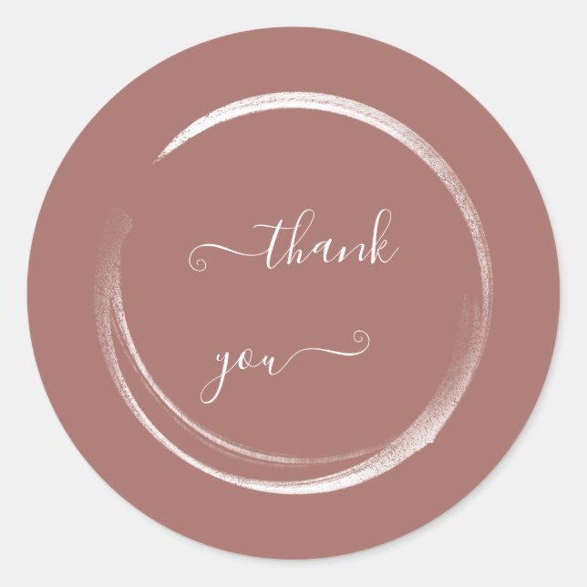 Adesivo Pó Rosa Casamento Chá de Noiva Obrigado (Frente)