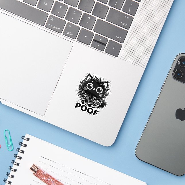 Adesivo Pobre Cat (Notebook com iPhone)