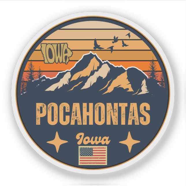 Adesivo Pocahontas, Iowa (Frente)