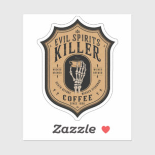 Adesivo Poção de Café Assassina Espíritos Maus de Hallowee