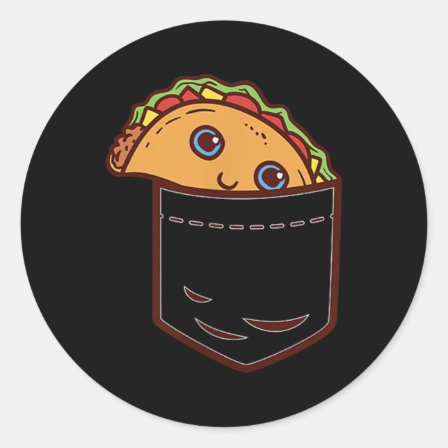 Adesivo Pocket Taco Terça-feira Cinco de Mayo Comida Foo M (Frente)
