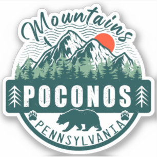 Adesivo Pocono Mounains Pensilvânia - Retro Souvenirs
