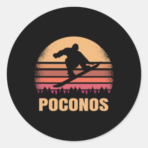 Adesivo Poconos Pennsylvania Snowboard Outdoor Vintage