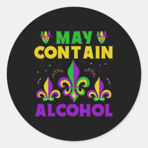 Adesivo Pode Conter Álcool Mardi Gras Pode Conter Álcool