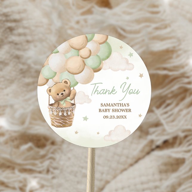 Adesivo Podemos Esperar Chá de fraldas De Urso Verde (We Can Bearly Wait Green Bear Baby Shower Sticker)
