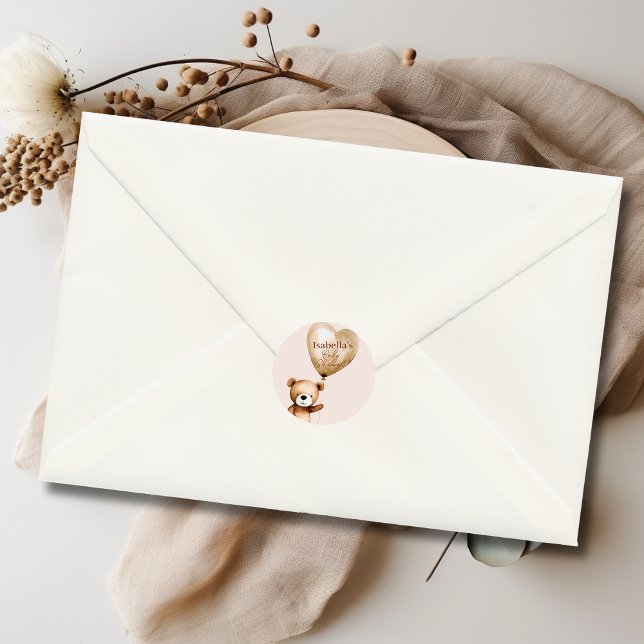 Adesivo Podemos Esperar Chá de fraldas Neutro De Gênero (We Can Bearly Wait Gender Neutral Baby Shower Classic Round Sticker)