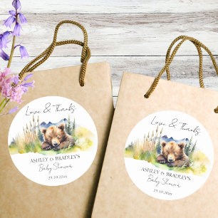 Adesivo Podemos esperar chá de fraldas obrigado que você f