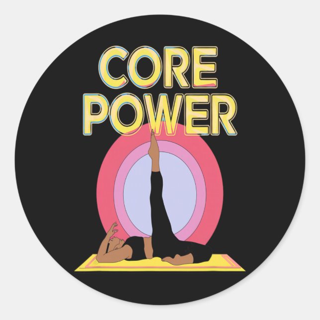 Adesivo Poder Central Abs Força Yoga Pilates Estabilidade  (Frente)