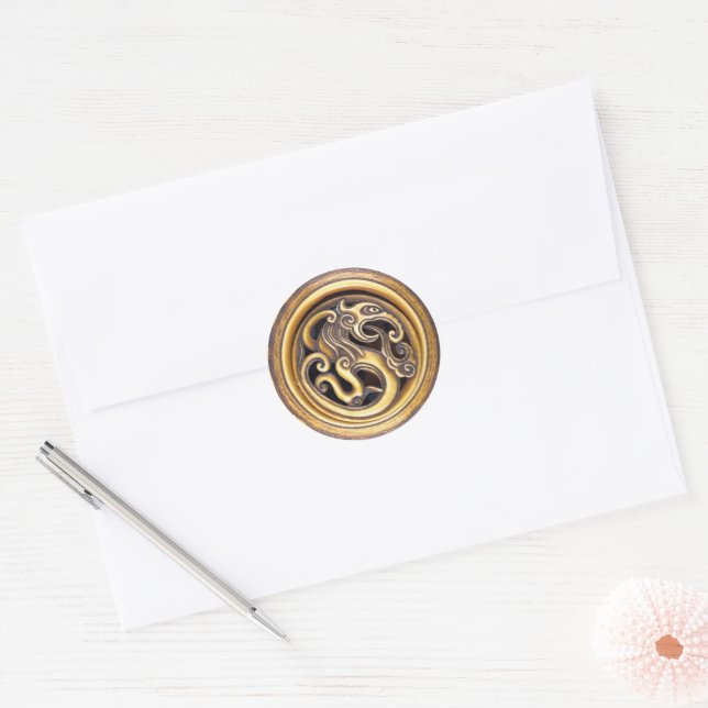Adesivo Poder do Dragão Masculino Luxo Antigo Oriental (Envelope)