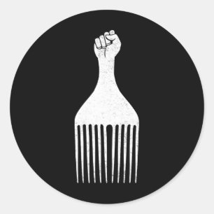 Adesivo Poder Negro Punho Erguido Afro Pente História Negr