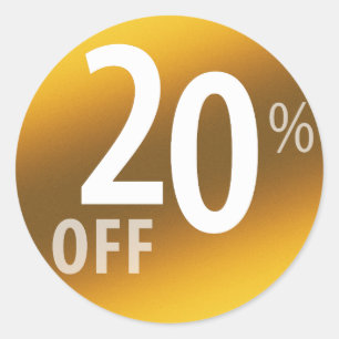 Adesivo Poderoso sinal de 20% OFF SALE   DOURADO
