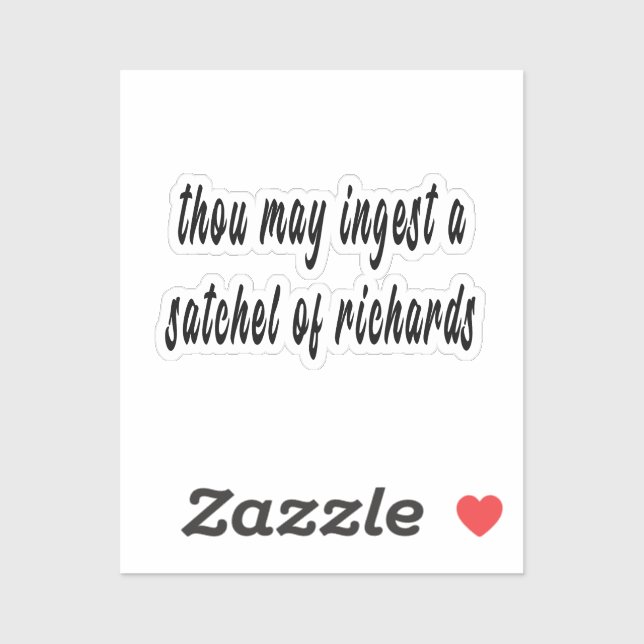 Adesivo Podes ingerir um saco de autocolantes de vinil de  (Folha)