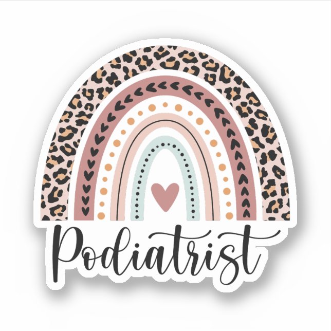 Adesivo Podiatra Rainbow, Podiatra Engraçado Oferta (Frente)