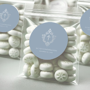 Adesivo Poeira Azul de Confirmação Menino Cruz Religiosa B