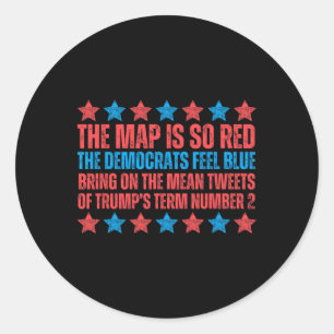 Adesivo Poema da Eleição de Trump Mapa Vermelho Inauguraçã