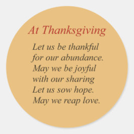 Adesivo Poema de Ação de Graças em Cores de Queda