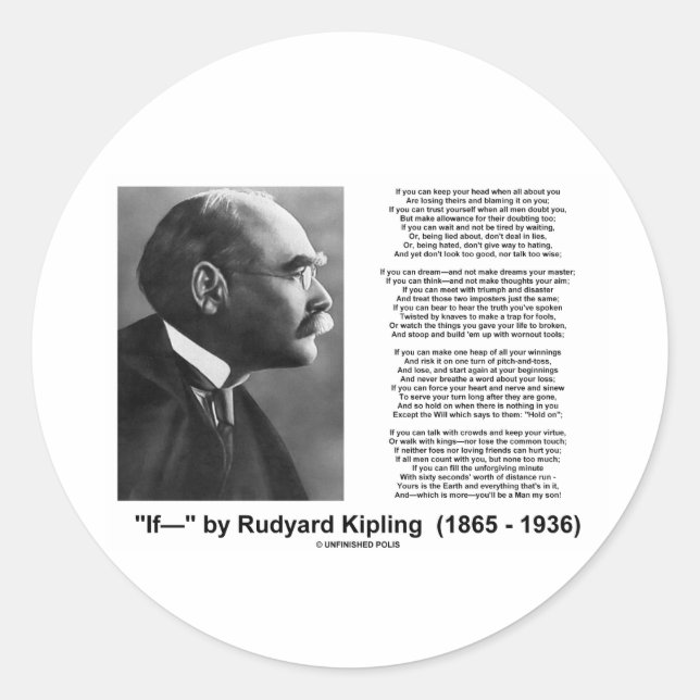 Adesivo Poema De Rudyard Kipling (Frente)