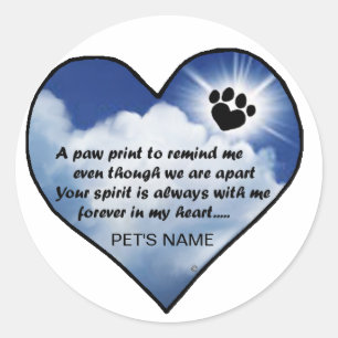 Adesivo Poema do memorial de Pawprint