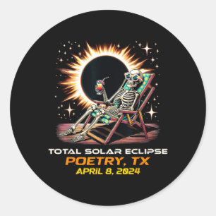Adesivo Poesia do Eclipse Solar Total Esqueleto Texas