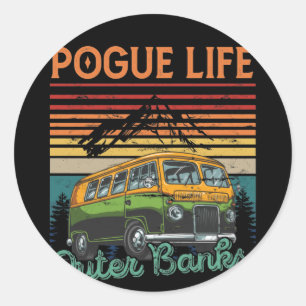 Adesivo Pogue Life Outer Banks Vintage Hippie Camping