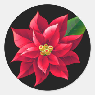Adesivo Poinsétia Etiqueta-Vermelha do Natal