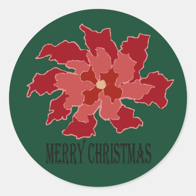 Adesivo Poinsétia Feliz Natal (Frente)