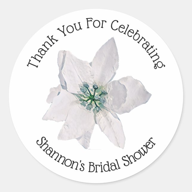 Adesivo Poinsettia Branca Personalizada  (Frente)