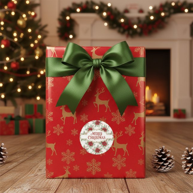 Adesivo Poinsettia Christmas - Elegant Holiday Floral Seal (Poinsettia Christmas - Elegant Holiday Floral Sticker
)