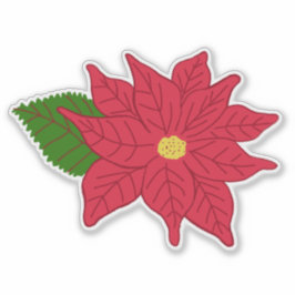 Adesivo Poinsettia de Natal Vermelha