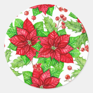 Adesivo Poinsettia e coloração de água de bagas sagrada