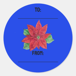 Adesivo Poinsettia Gifting Stickers - Azul