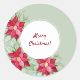 Adesivo Poinsettia Natal Pintado com Aquarela