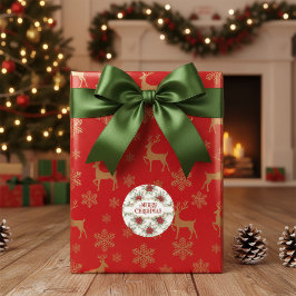 Adesivo Poinsettia Natal - Selo Floral de Férias Elegante