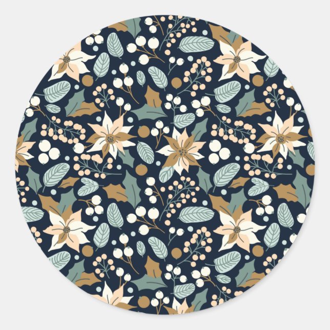 Adesivo Poinsettia negro de fundo férias de inverno (Frente)