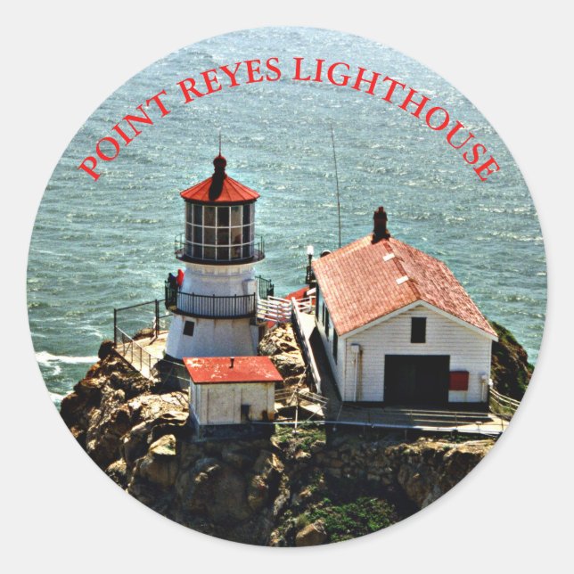 Adesivo Point Reyes Lighthouse, California Round Sticker (Frente)
