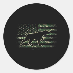 Adesivo Pointer Alemão de Cabelo Curto Camo Bandeira Ameri