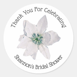 Adesivo Pointsetta Branca Personalizada 